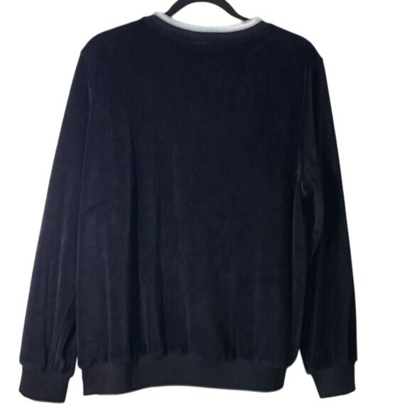 Alfred Dunner Black Velvet Embroidered Floral Sweatshirt Pullover Womens Size L - Picture 9 of 11